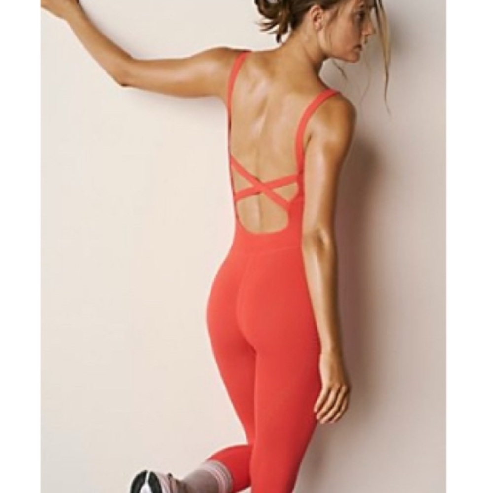 Women's Red Strappy Back Bodysuit